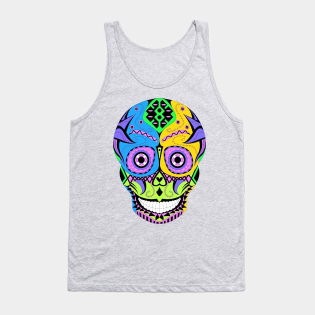 smile and die ecopop skull pattern Tank Top by jorge_lebeau